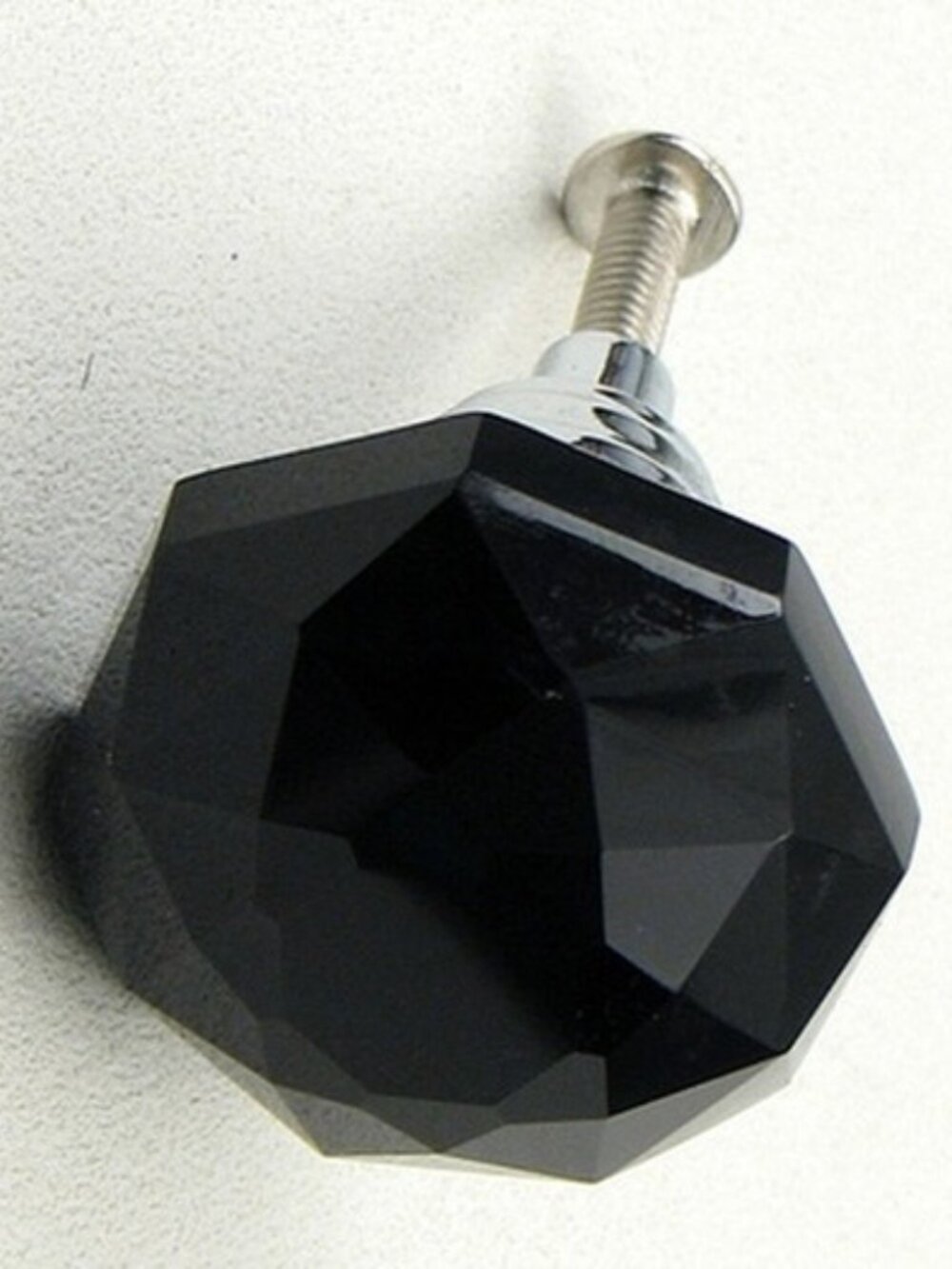 Set of Six (6) Large Black Solid Crystal Drawer Knob Cabinet Pull Six (6) Ho14BL